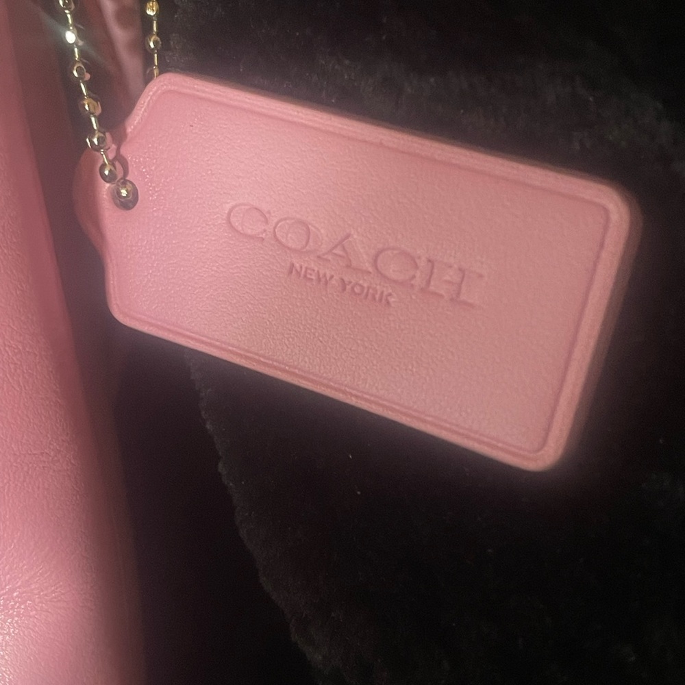 Pink Coach purse with strap. New and has never been used.